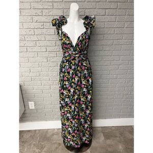 The Sang Women Floral Ruffle Wide Leg Jumpsuit Size M